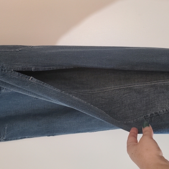 WE The Free Wide Leg High Waisted Open Side Blue Jeans 28 - Picture 5 of 10